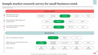 Sample Market Research Survey For Small Business Survey SS Designed Template