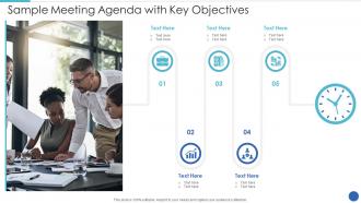 Sample meeting agenda with key objectives infographic template