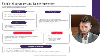 Sample Of Buyers Persona For The Experiencer Drafting Customer Avatar To Boost Sales MKT SS V
