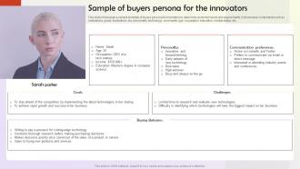 Sample Of Buyers Persona For The Innovators User Persona Building MKT SS V