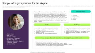 Sample Of Buyers Persona For The Skeptic Building Customer Persona To Improve Marketing MKT SS V