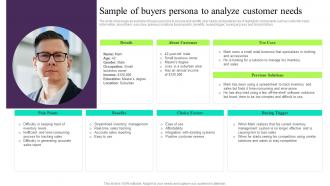 Sample Of Buyers Persona To Analyze Customer Building Customer Persona To Improve Marketing MKT SS V