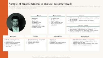 Sample Of Buyers Persona To Analyze Customer Developing Ideal Customer Profile MKT SS V
