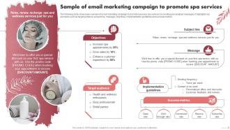 Sample Of Email Marketing Campaign To Spa Marketing Plan To Increase Bookings And Maximize