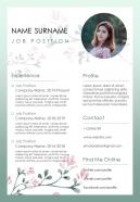Sample of resume and curriculum vitae layout template