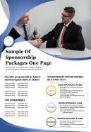 Sample of sponsorship packages one page presentation report infographic ppt pdf document