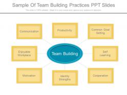 Sample of team building practices ppt slides
