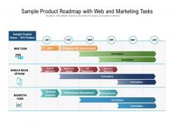 Sample product roadmap with web and marketing tasks