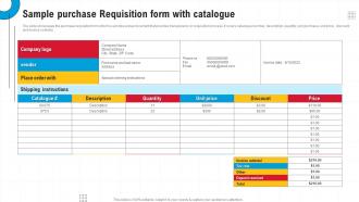 Sample Purchase Requisition Form With Catalogue