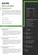 Sample resume template for creative director