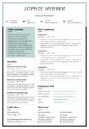 Sample resume template for software developer