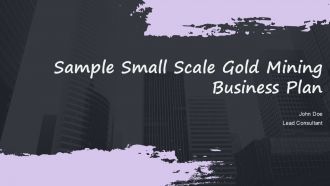 Sample Small Scale Gold Mining Business Plan PPT Mockup ACP