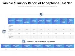Sample summary report of acceptance test plan