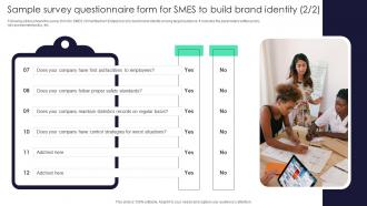 Sample Survey Questionnaire Form For SMES To Build Brand Identity Survey SS Best Downloadable