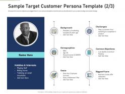 Sample target customer persona template background content mapping definite guide creating right content ppt icon