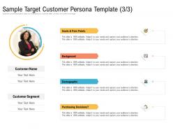 Sample target customer persona template purchasing decisions ppt introduction