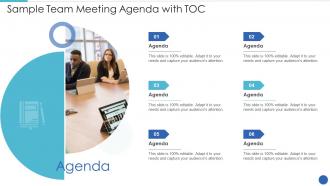 Sample team meeting agenda with toc infographic template