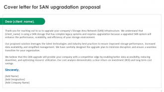 SAN Upgradation Proposal Powerpoint Presentation Slides Designed Ideas