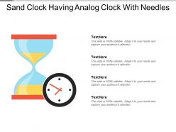 Sand clock having analog clock with needles