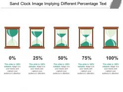 Sand clock image implying different percentage text