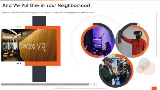 Sandbox vr investor funding elevator pitch deck and we put one in your neighborhood