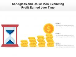 Sandglass and dollar icon exhibiting profit earned over time
