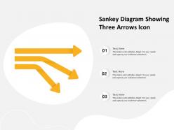 Sankey diagram showing three arrows icon