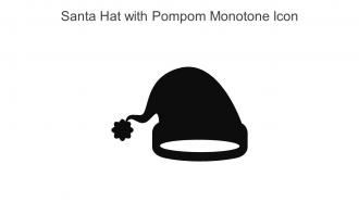 Santa Hat With Pompom Monotone Icon In Powerpoint Pptx Png And Editable Eps Format