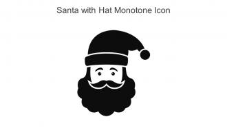 Santa With Hat Monotone Icon In Powerpoint Pptx Png And Editable Eps Format