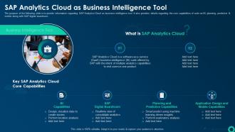 SAP Analytics Cloud As Business Intelligence Tool Business Intelligence Strategy For Data Driven Decisions