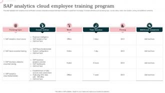 Sap Analytics Cloud Employee Training Program