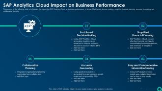 SAP Analytics Cloud Impact On Business Performance Business Intelligence Strategy For Data Driven Decisions