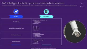 Sap Intelligent Robotic Process Automation Features