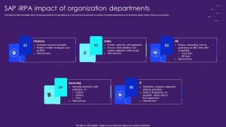 Sap iRPA Impact Of Organization Departments
