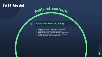 Sase Model Table Of Contents Ppt Powerpoint Presentation Diagram Lists