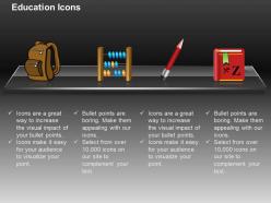 Satchel abacus pencil english book ppt icons graphics