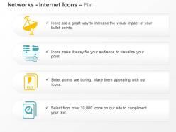 Satellite communication networking psd database ppt icons graphics