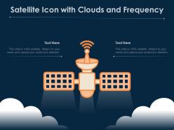 Satellite icon with clouds and frequency