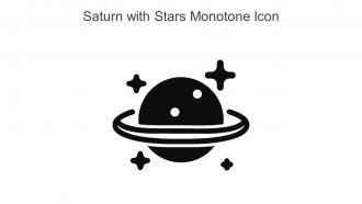 Saturn With Stars Monotone Icon In Powerpoint Pptx Png And Editable Eps Format