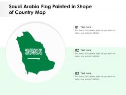 Saudi Arabia Flag Painted In Shape Of Country Map