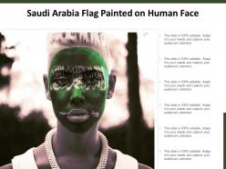 Saudi arabia flag painted on human face