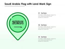 Saudi arabia flag with land mark sign