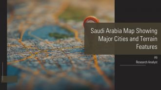 Saudi Arabia Map Showing Major Cities And Terrain Features PPT Mockup AT