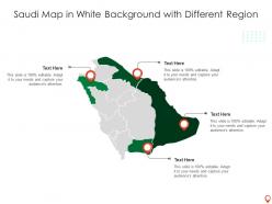 Saudi map in white background with different region