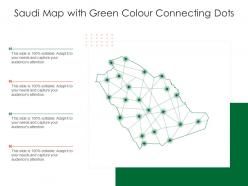 Saudi map with green colour connecting dots