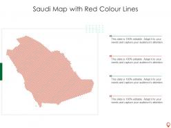 Saudi map with red colour lines