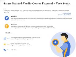 Sauna spa and cardio center proposal case study ppt clipart