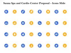 Sauna spa and cardio center proposal icons slide ppt file topics