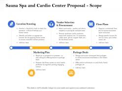 Sauna spa and cardio center proposal scope ppt file formats