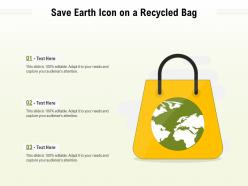 Save earth icon on a recycled bag